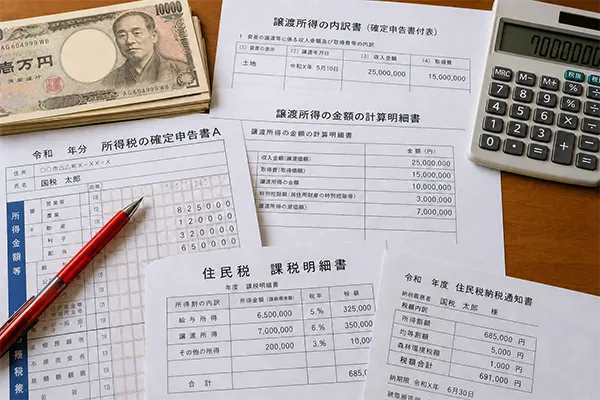 確定申告書と現金
